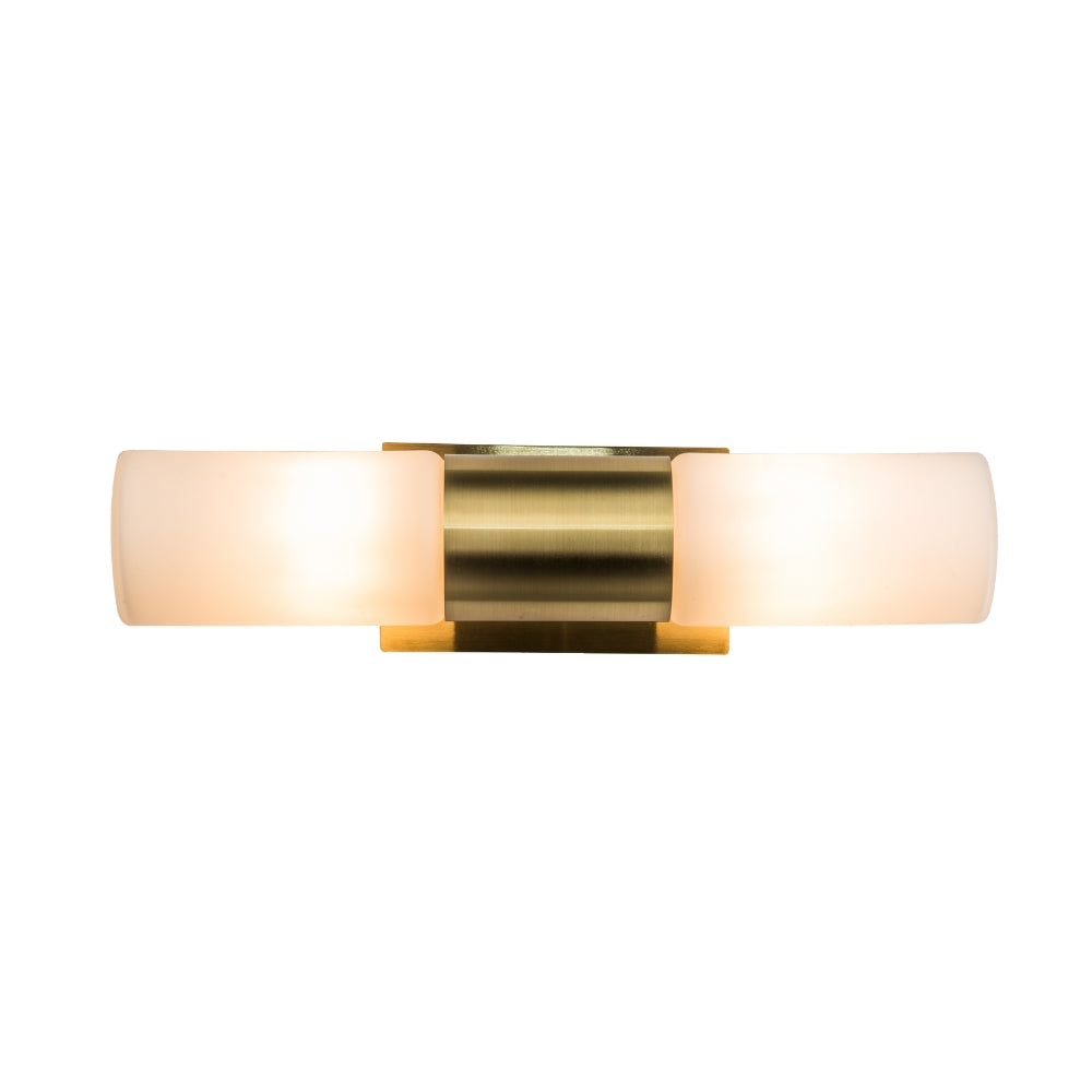 Talia 2Lt Bathroom Over Mirror Light- Satin Brass/ Polished Chrome
