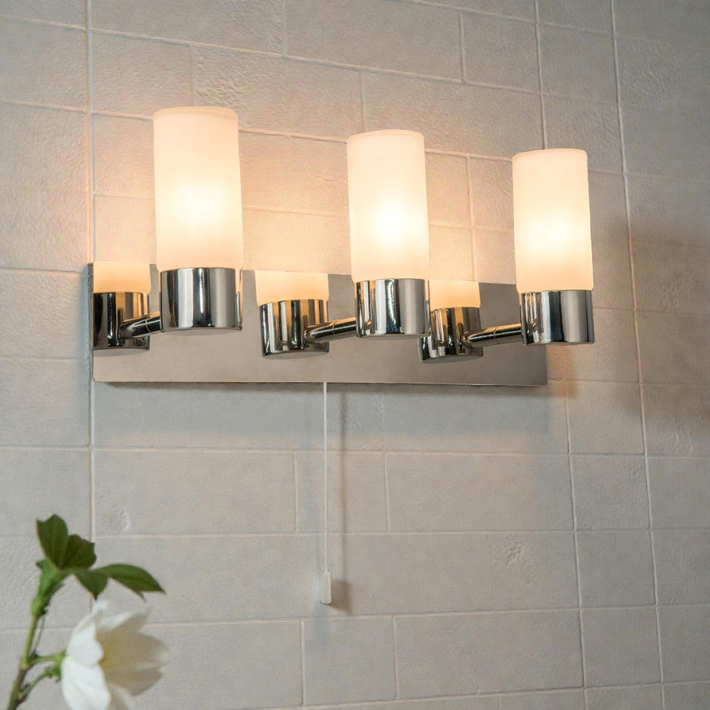 Talia Bathroom Wall Light IP44- Satin Brass/ Polished Chrome Finish