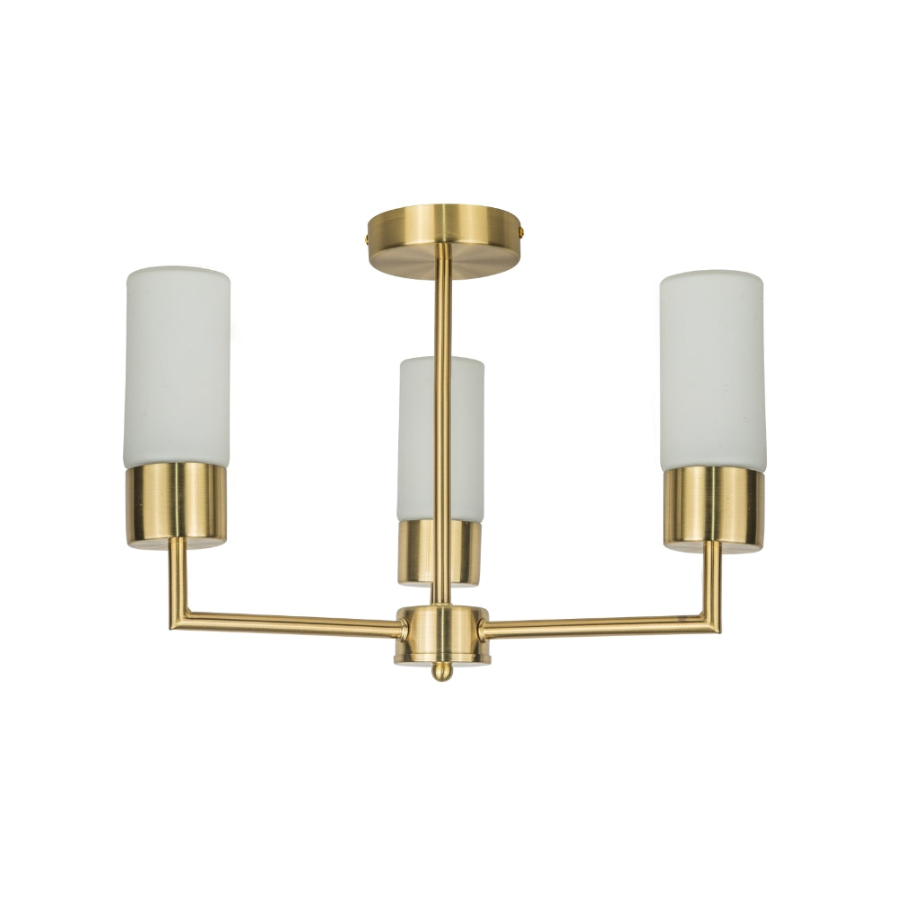 Talia 3/5Lt Bathroom Ceiling Light- Satin Brass/ Polished Chrome Finishes