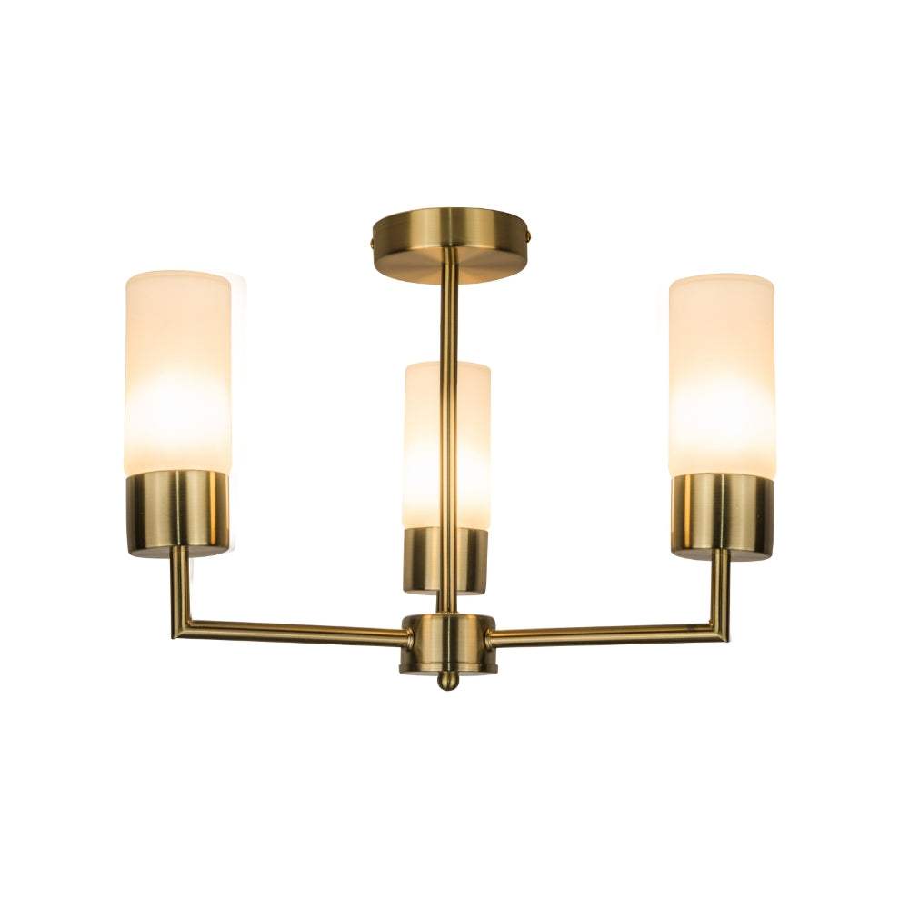 Talia 3/5Lt Bathroom Ceiling Light- Satin Brass/ Polished Chrome Finishes