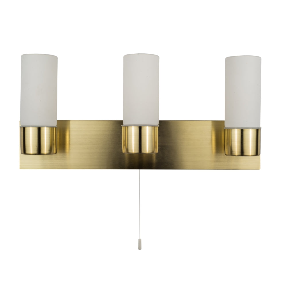 Talia Bathroom Wall Light IP44- Satin Brass/ Polished Chrome Finish