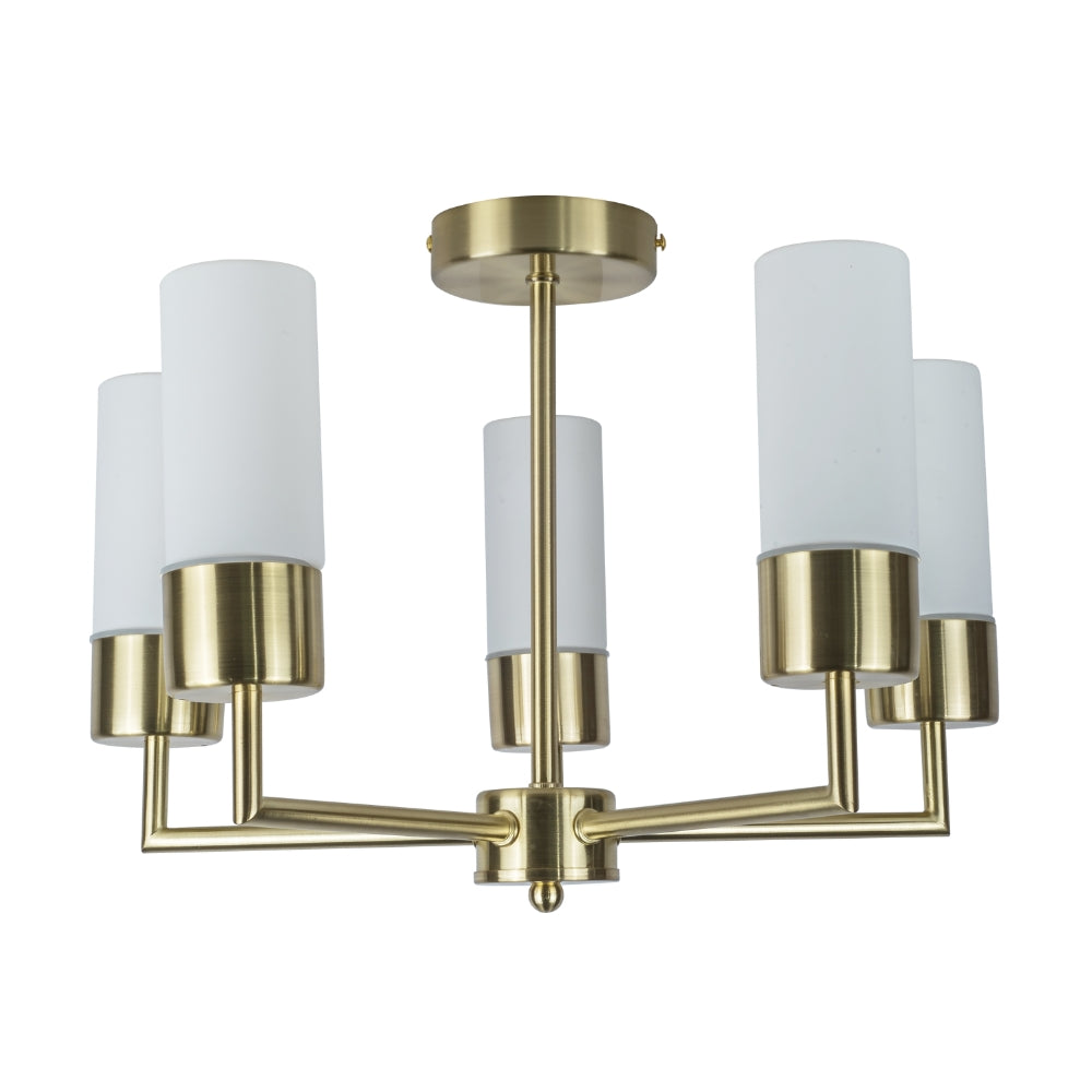 Talia 3/5Lt Bathroom Ceiling Light- Satin Brass/ Polished Chrome Finishes