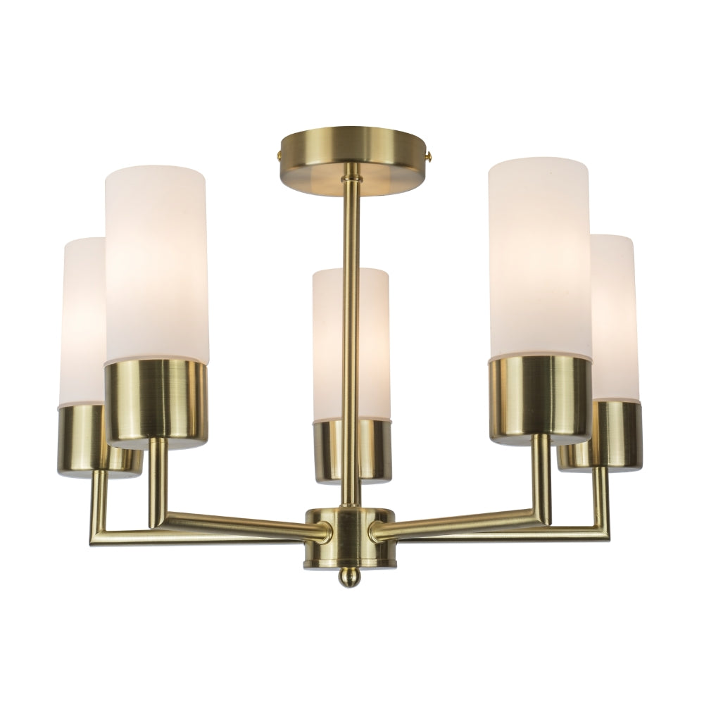 Talia 3/5Lt Bathroom Ceiling Light- Satin Brass/ Polished Chrome Finishes