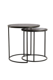 Talca Side Table - Raw Lead Antique Finish
