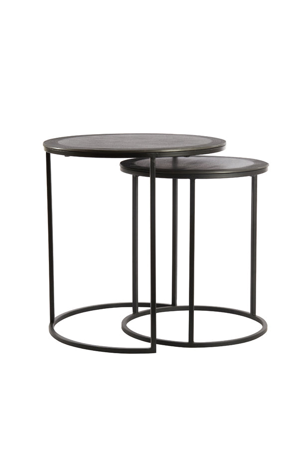 Talca Side Table - Raw Lead Antique Finish