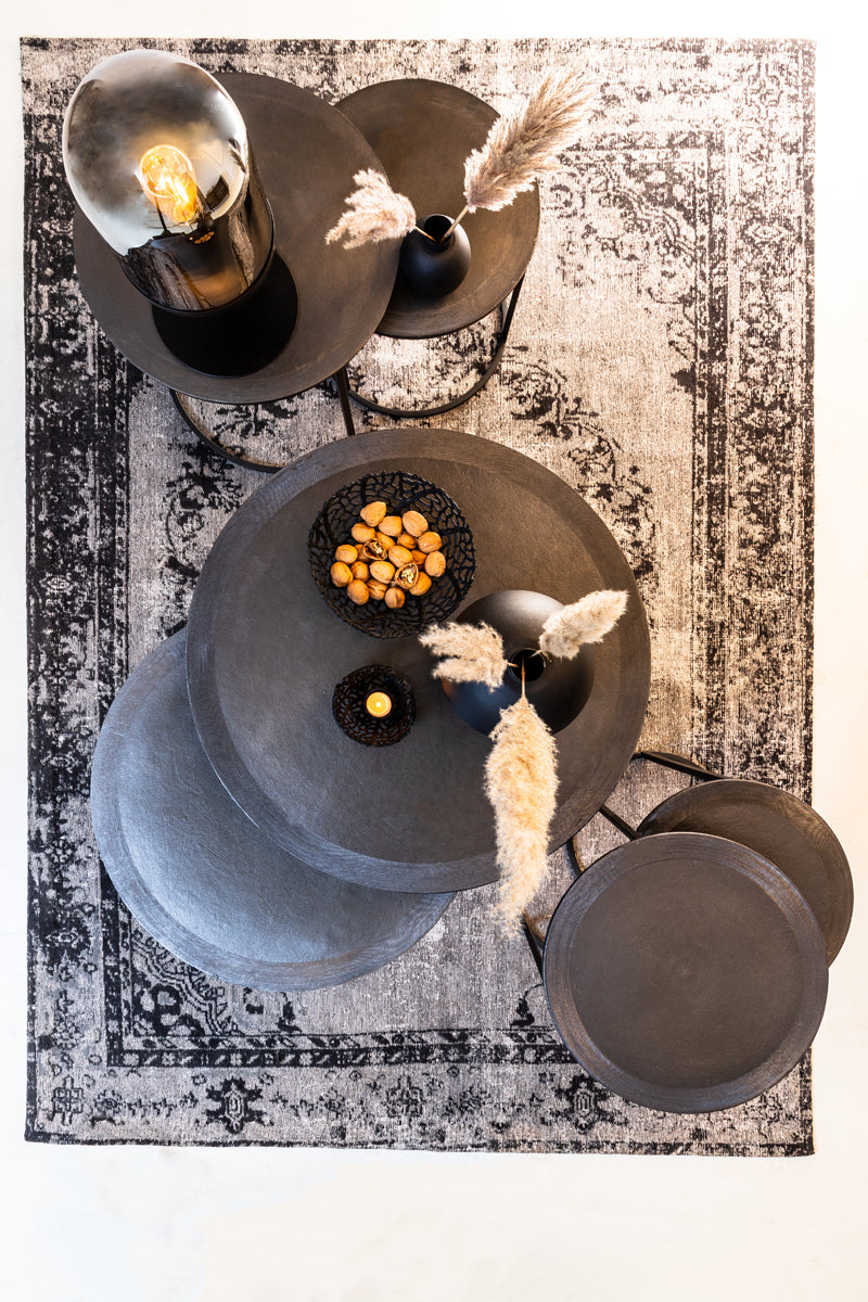 Talca Side Table - Raw Lead Antique Finish