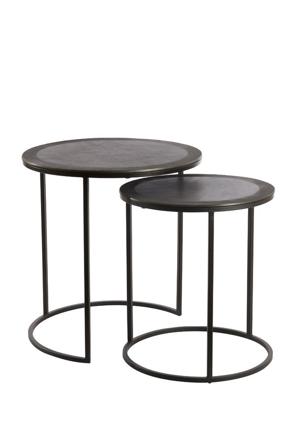 Talca Side Table - Raw Lead Antique Finish