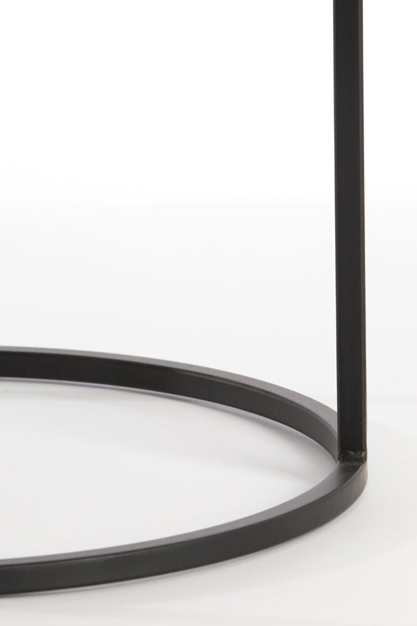 Talca Side Table - Raw Lead Antique Finish