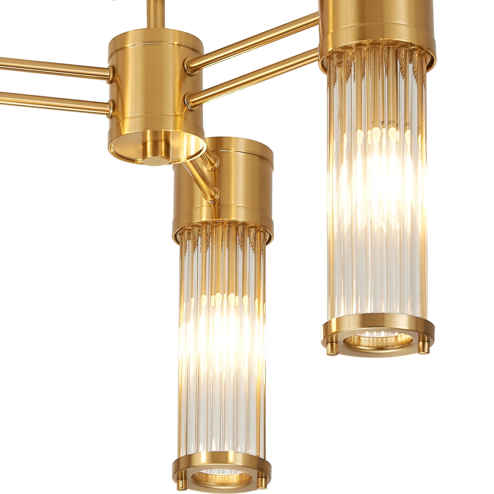 Gwen 3 Light Glass Rod Semi Flush, E14, IP44- Various Finishes