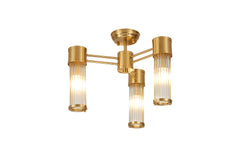 Gwen 3 Light Glass Rod Semi Flush, E14, IP44- Various Finishes