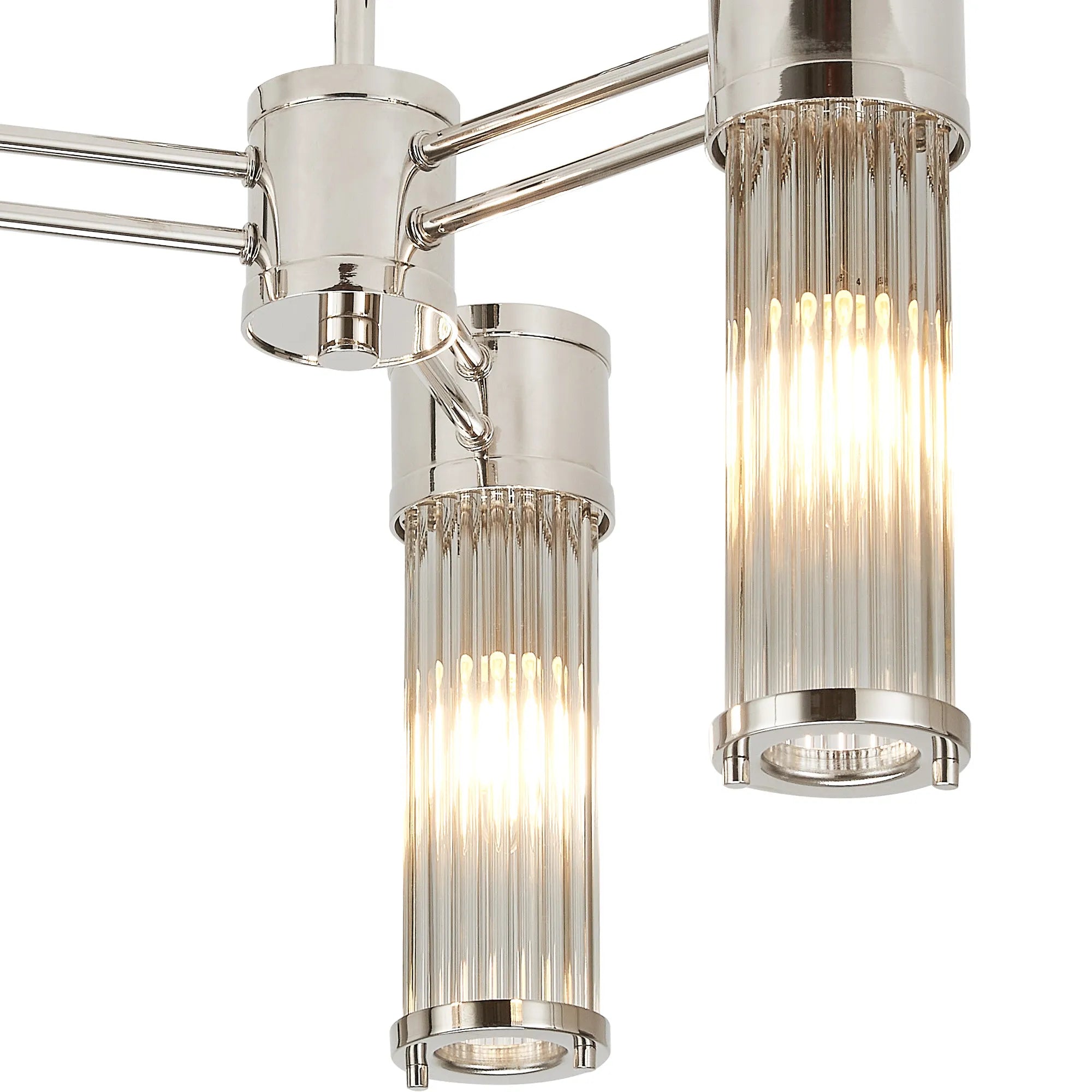 Gwen 3 Light Glass Rod Semi Flush, E14, IP44- Various Finishes