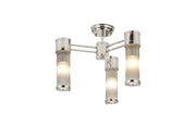 Gwen 3 Light Glass Rod Semi Flush, E14, IP44- Various Finishes