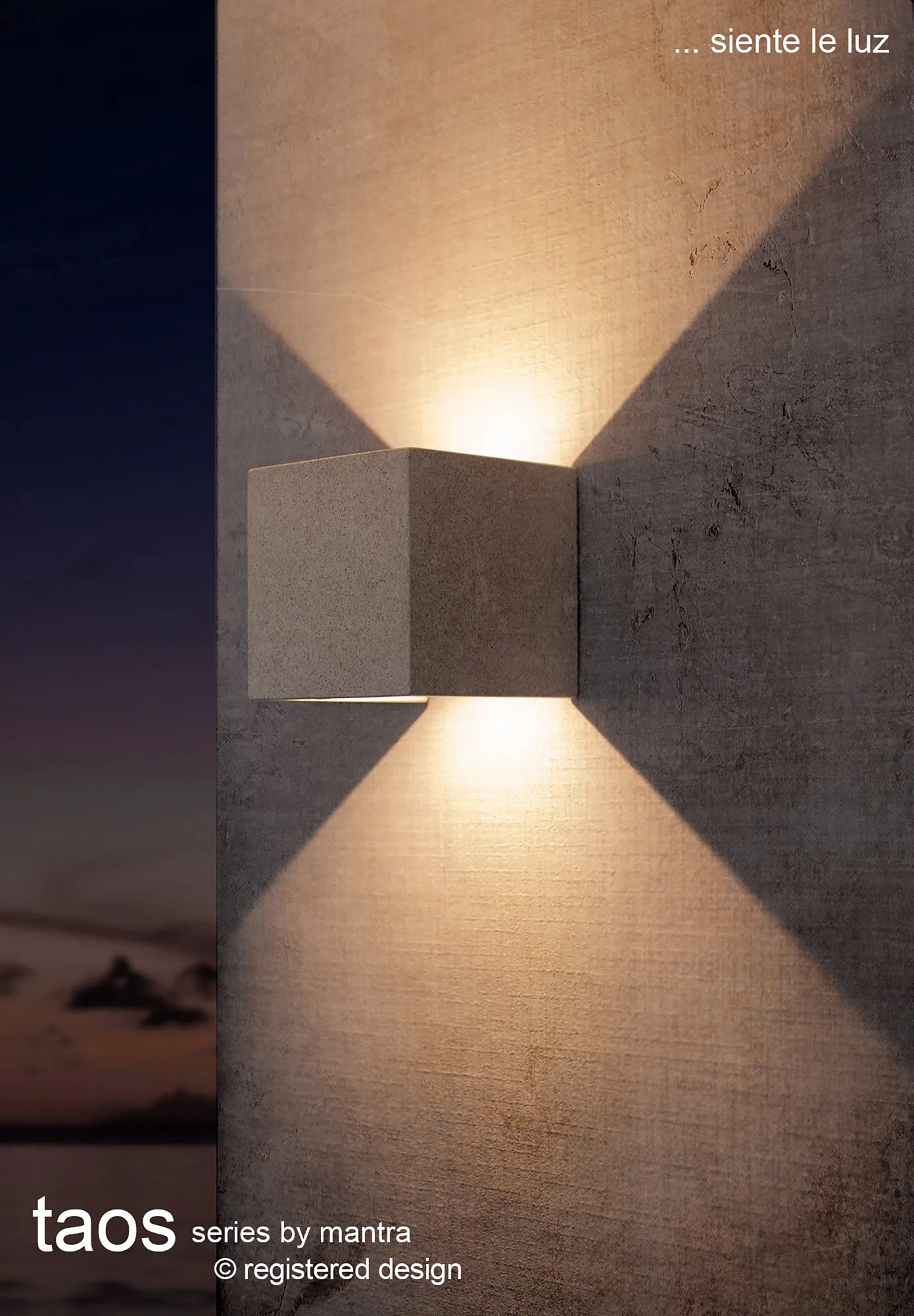 Taos IP65 LED Up/Down Light - Grey/White Cement