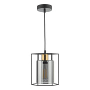 Tatum Pendant Matt Black and Smoked Glass