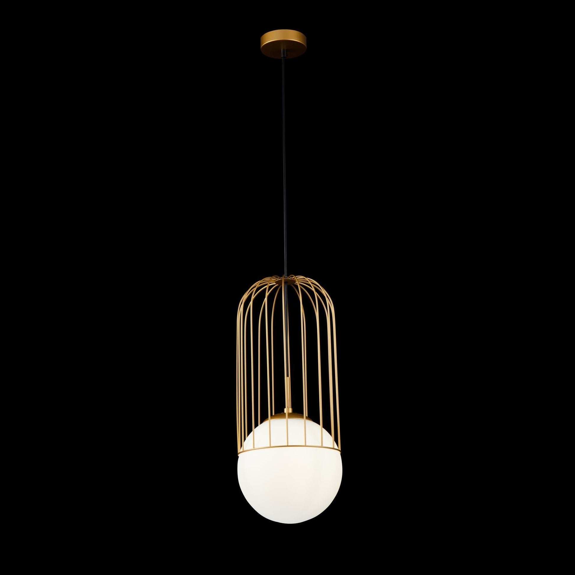 Telford 1Lt Large Pendant Ceiling Light - White & Glass Finish