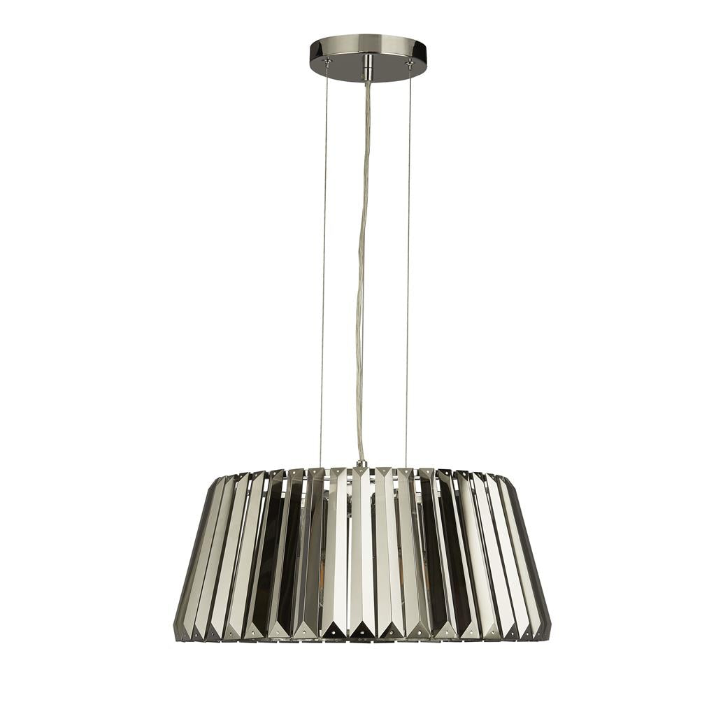 Tiara 5Lt Crystal Ceiling Light to Semi-Flush - Chrome Metal & Clear/Smoked Glass