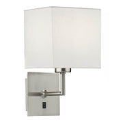 Dar Tibet Wall Bracket Satin Chrome complete with Shade - Cusack Lighting