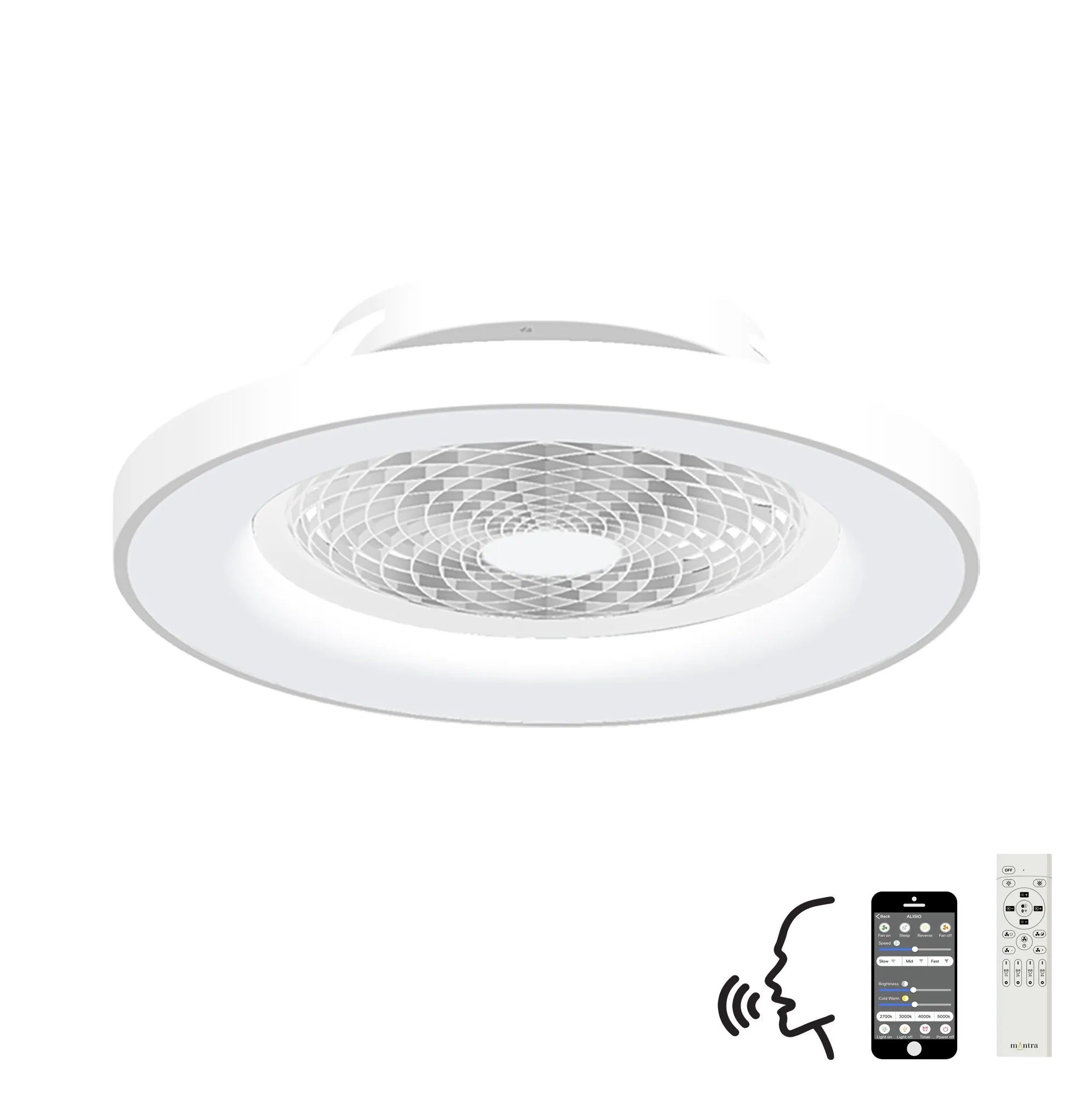 Tibet LED Light Fan, Alexa/Google Voice Controls - Various Finishes