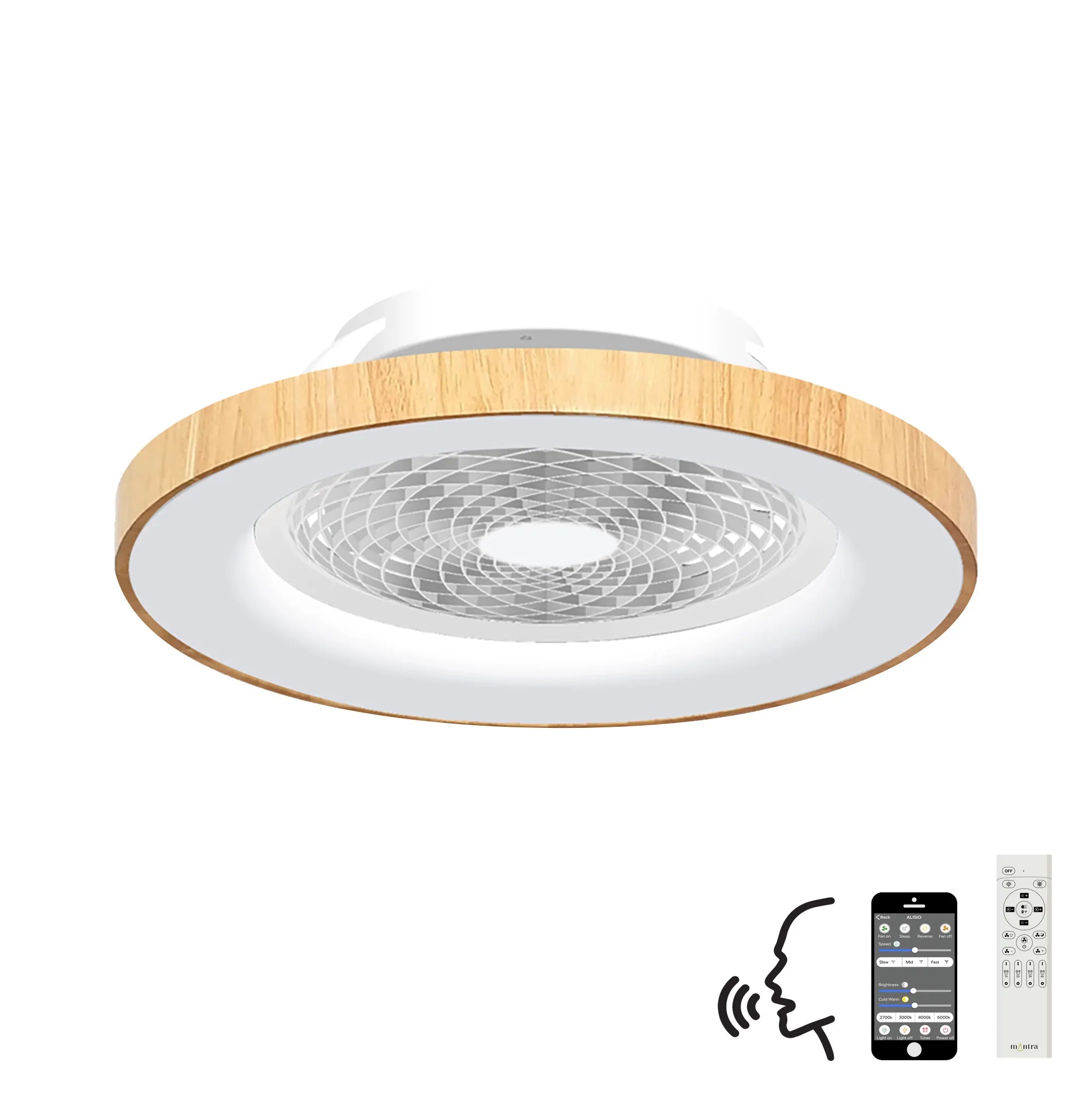Tibet LED Light Fan, Alexa/Google Voice Controls - Various Finishes