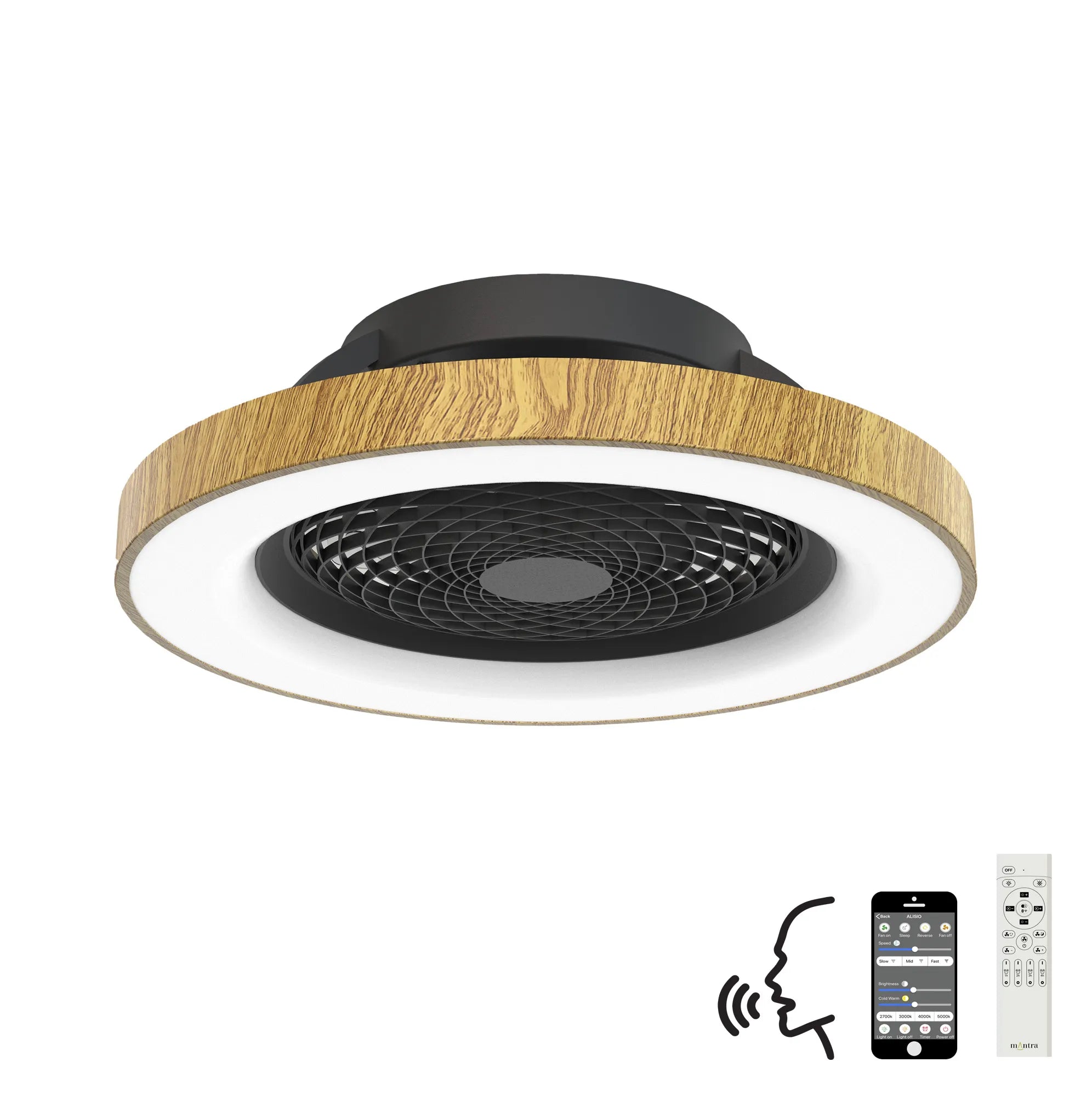 Tibet LED Light Fan, Alexa/Google Voice Controls - Various Finishes
