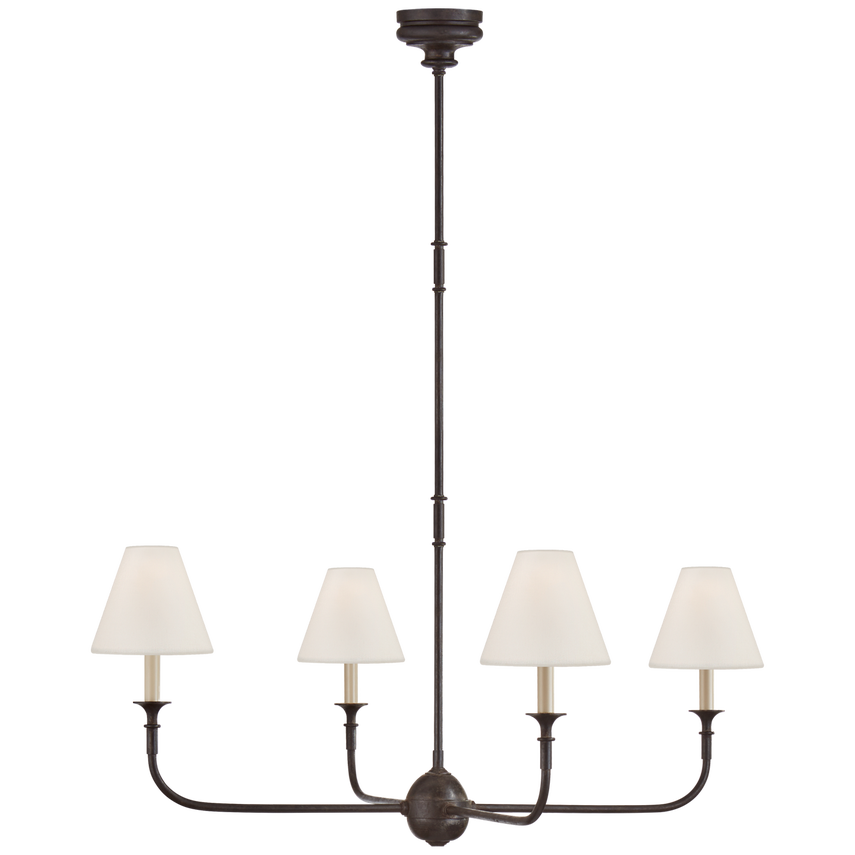 Piaf Chandelier- Aged Iron & Ebonized Oak