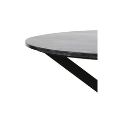 Tomochi Dining Table - Black Marble Top & Black Finish
