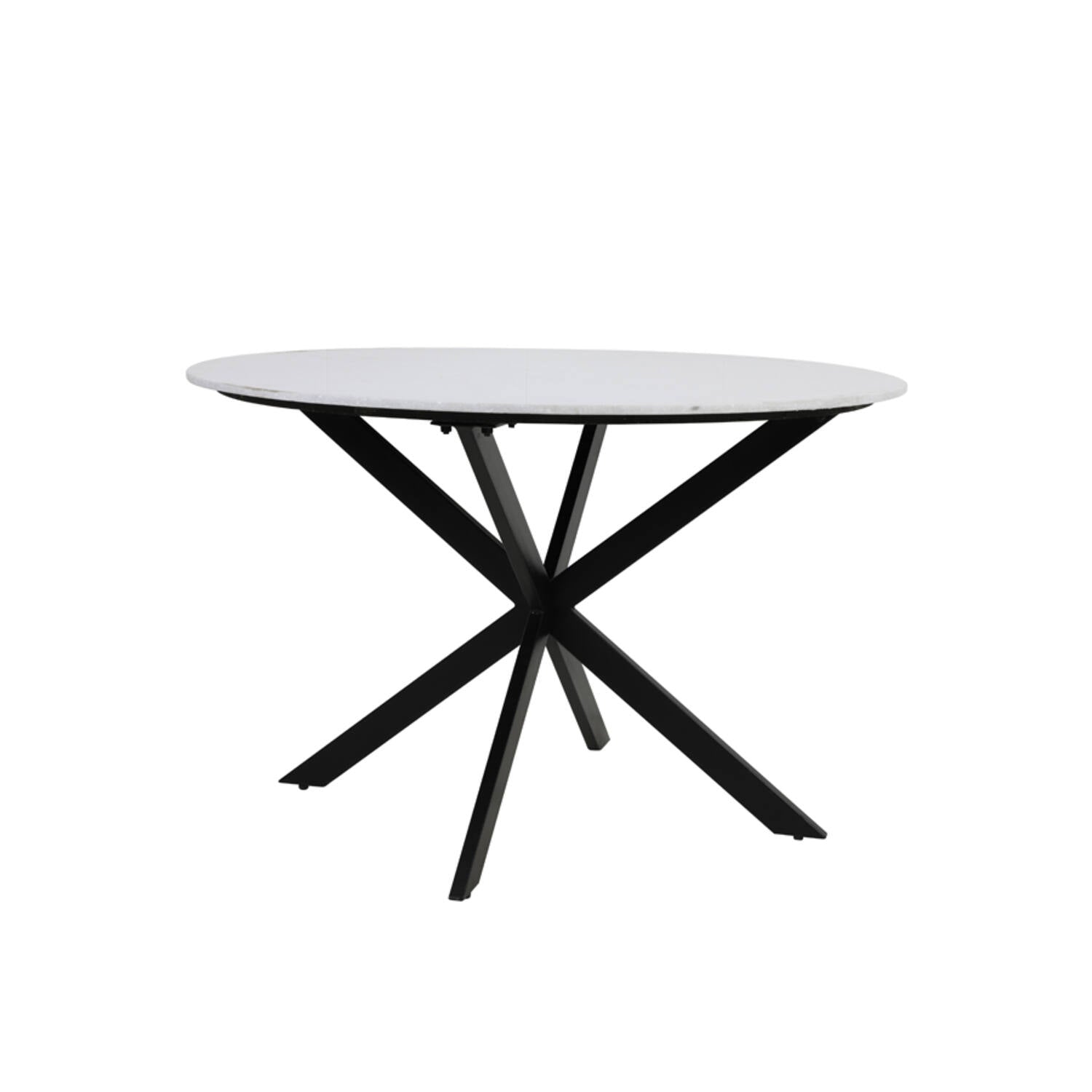 Tomochi Dining Table - White Marble Top & Black Finish