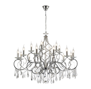 Torino 15Lt/18Lt Crystal Chandeliers - Chrome/Gold