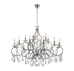 Torino 15Lt/18Lt Crystal Chandeliers - Chrome/Gold