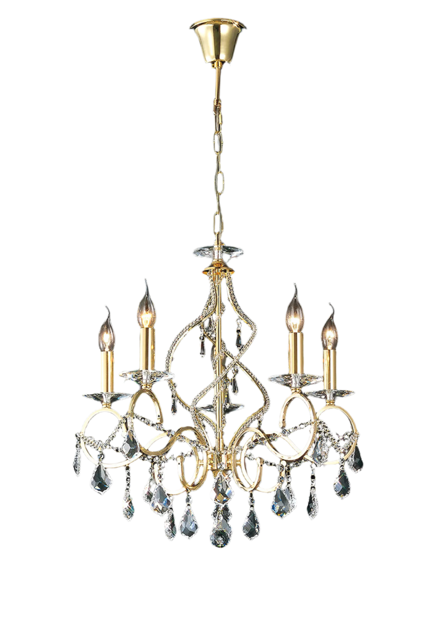 Torino 3/5/8Lt Crystal Chandelier Fitting Only - Chrome/Gold