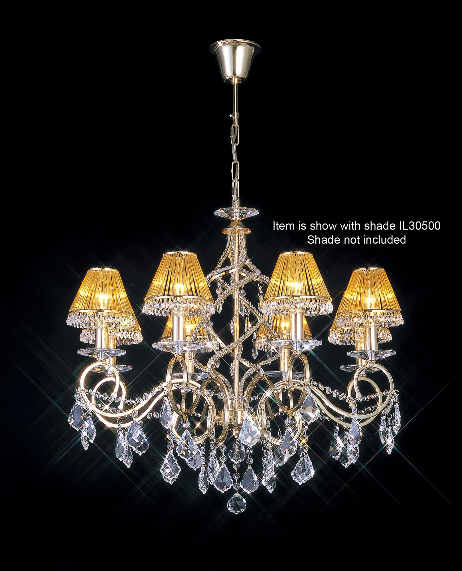 Torino 3/5/8Lt Crystal Chandelier Fitting Only - Chrome/Gold