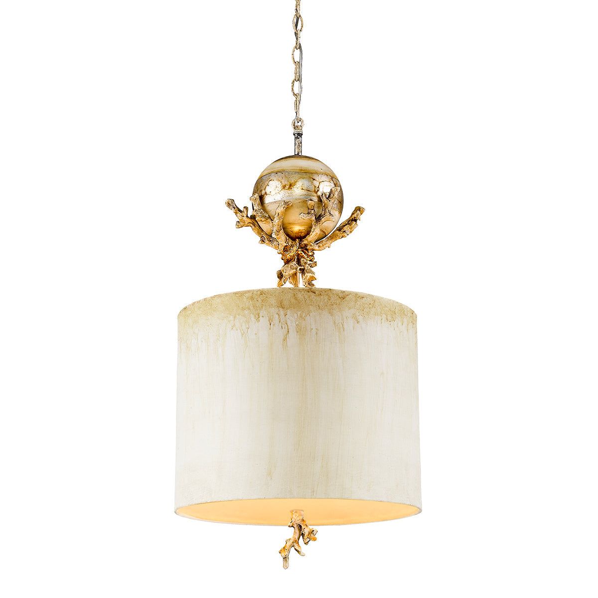 Trellis 1L Pendant Light – Putty Patina & Silver Leaf Finish - Cusack Lighting