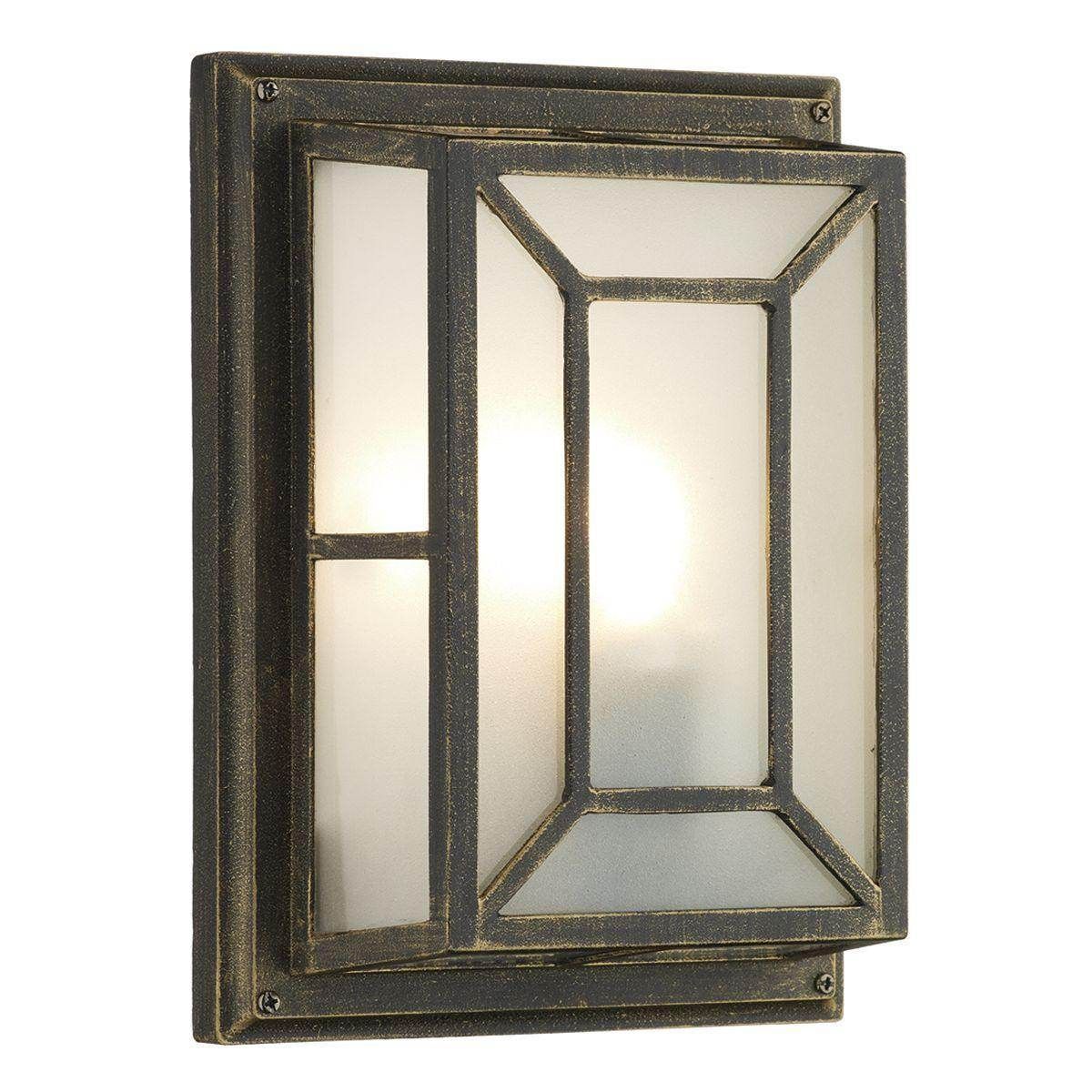 Dar Trent Wall Bracket Black Gold IP44 - Cusack Lighting