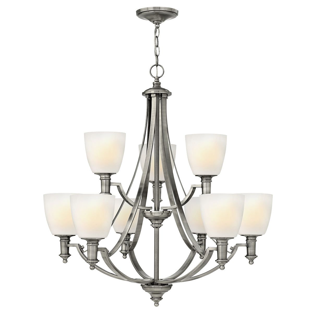 Truman 9Lt Double Height Ceiling Light - Antique Nickel Finish