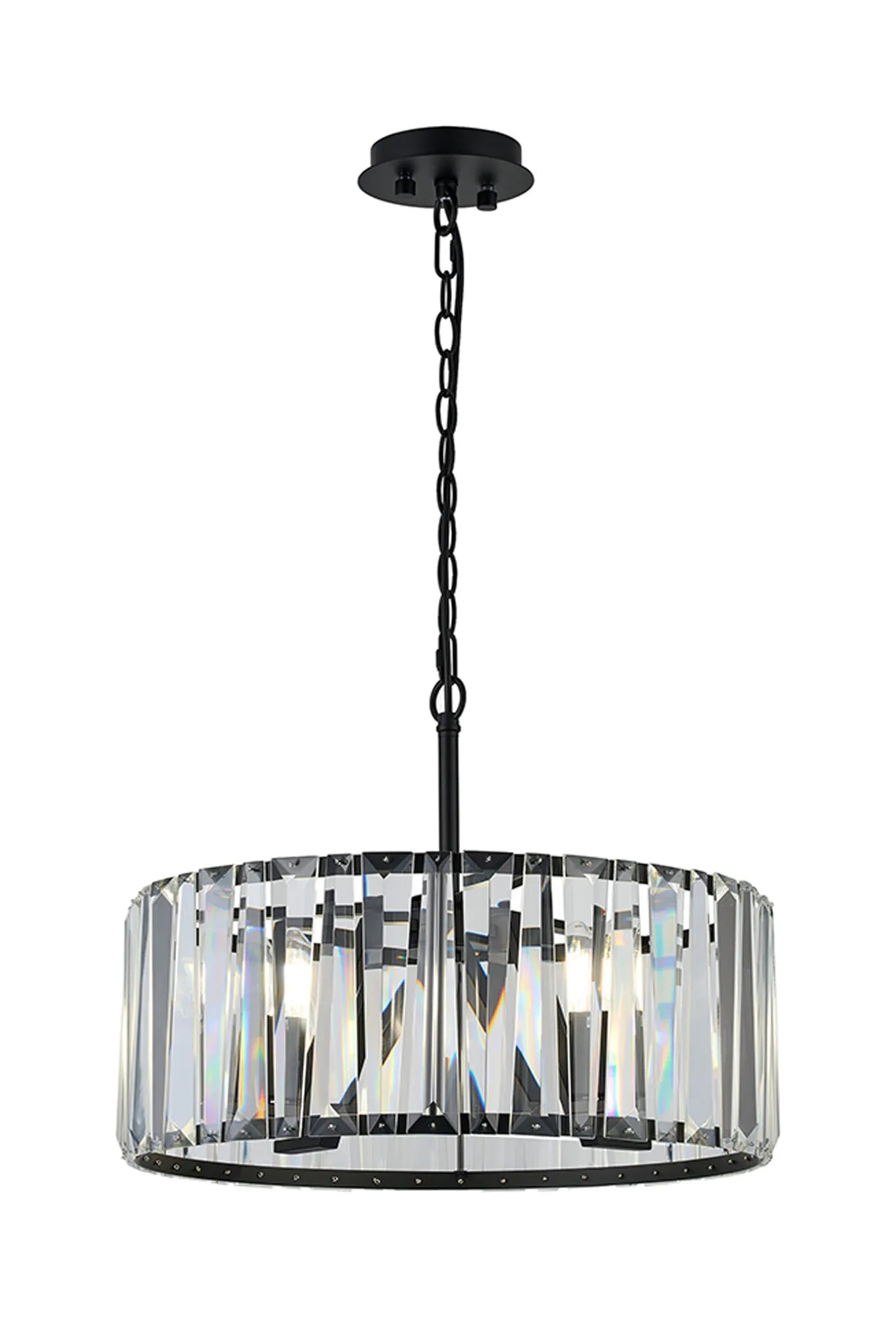 Tudor 4/6/8Lt Crystal Hoop Chandelier- Various Finishes