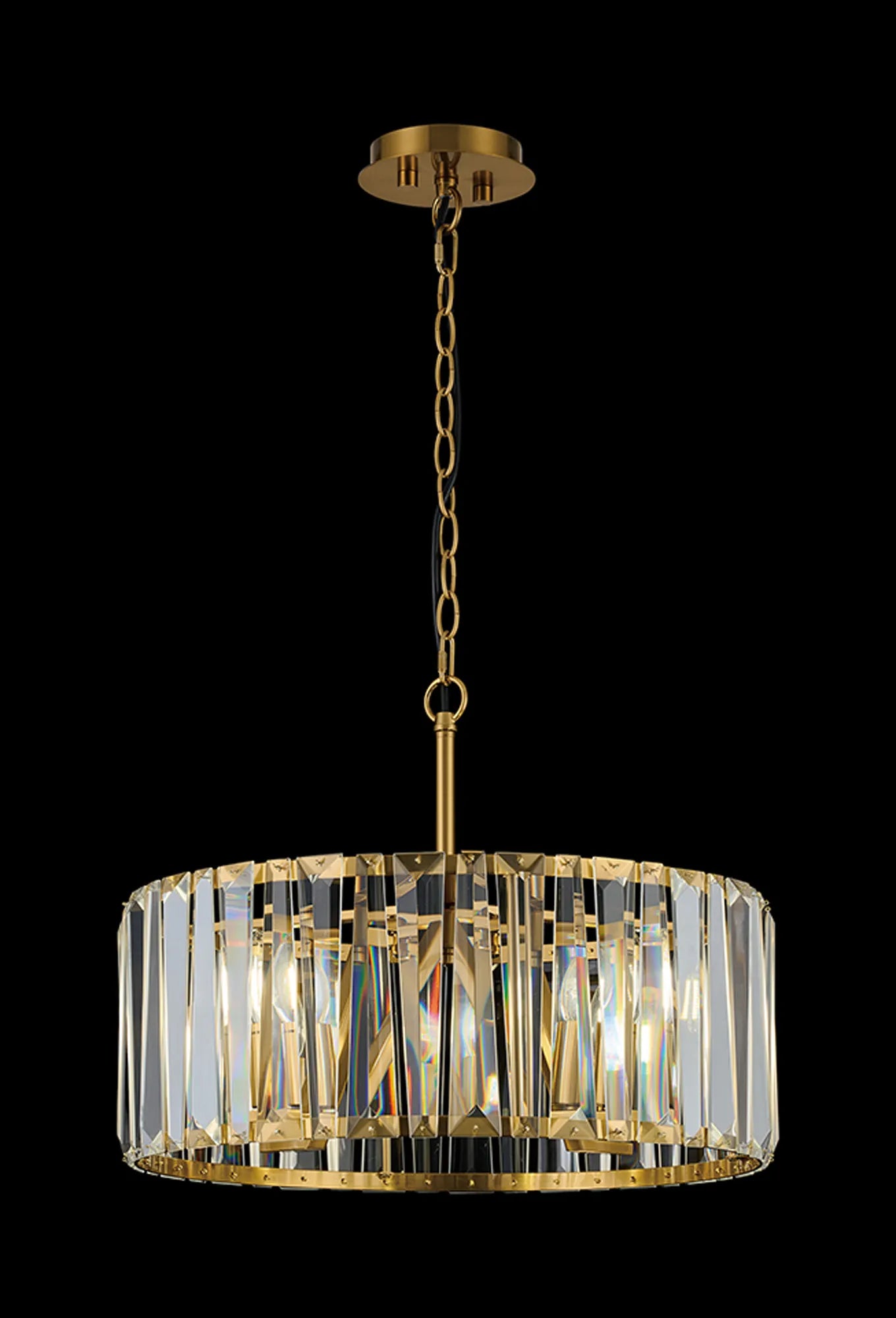 Tudor 4/6/8Lt Crystal Hoop Chandelier- Various Finishes