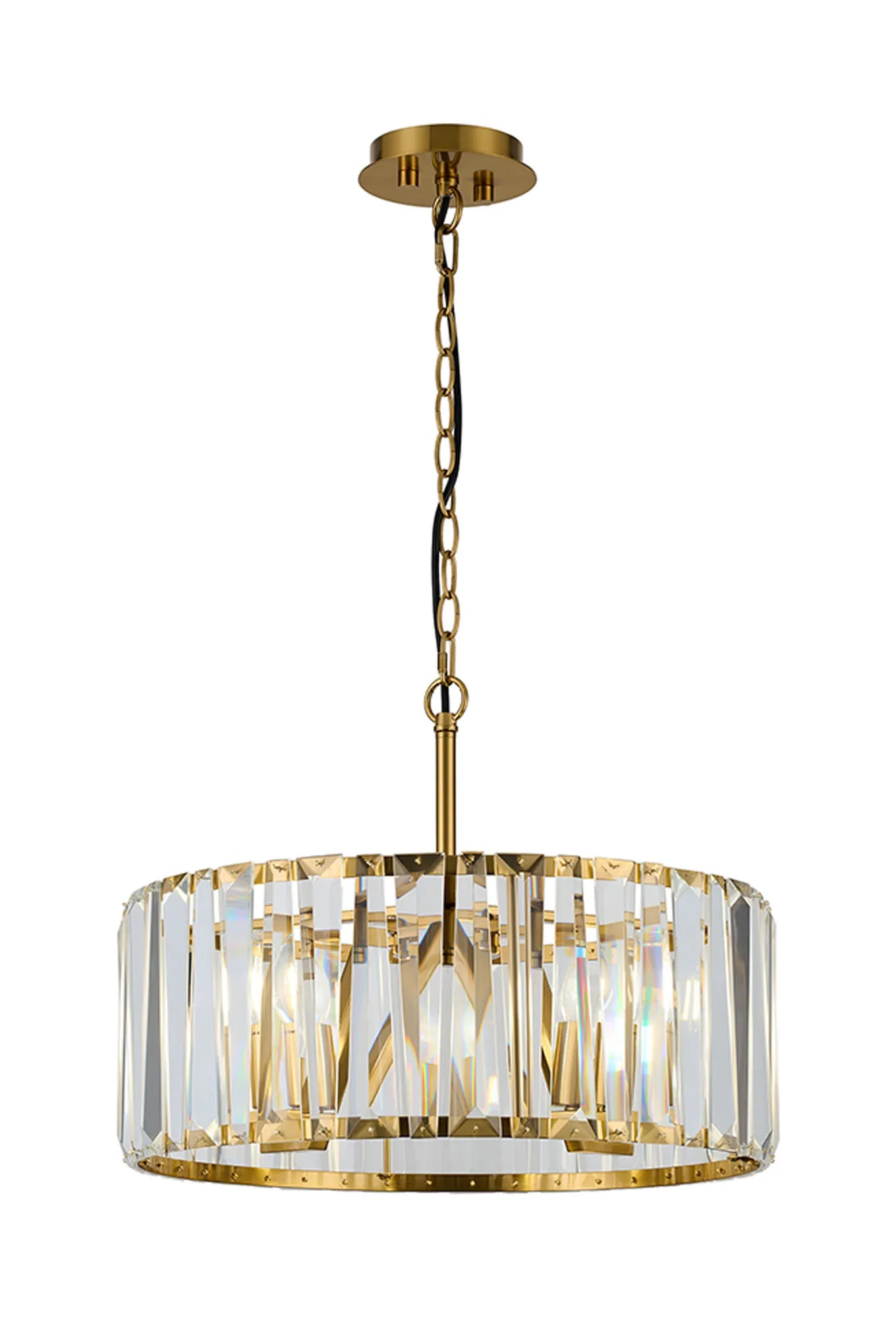 Tudor 4/6/8Lt Crystal Hoop Chandelier- Various Finishes