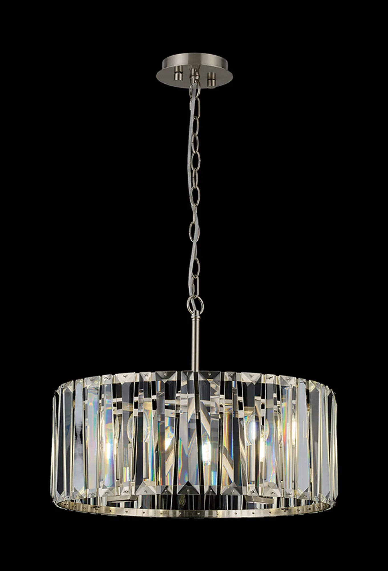 Tudor 4/6/8Lt Crystal Hoop Chandelier- Various Finishes