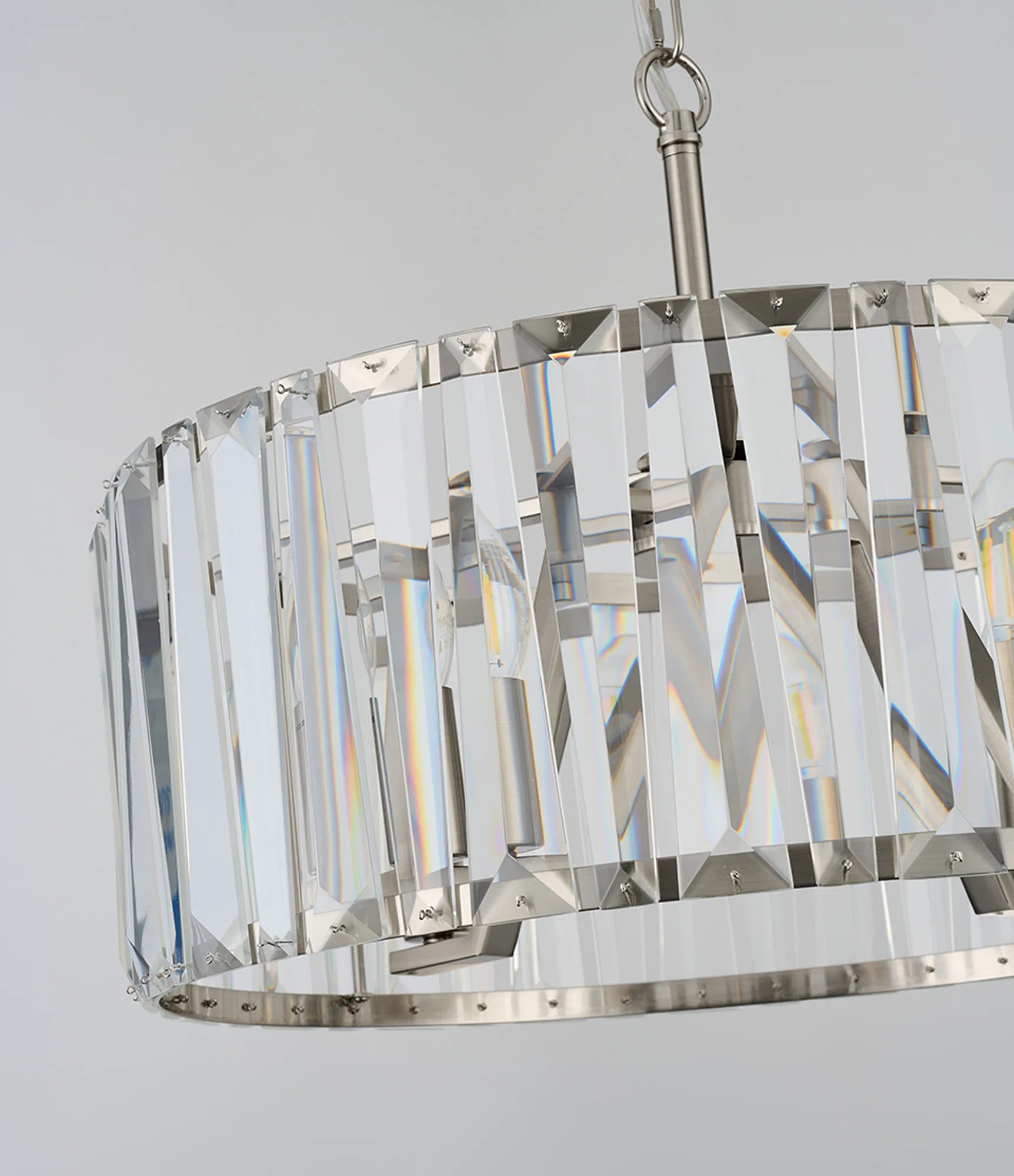 Tudor 4/6/8Lt Crystal Hoop Chandelier- Various Finishes