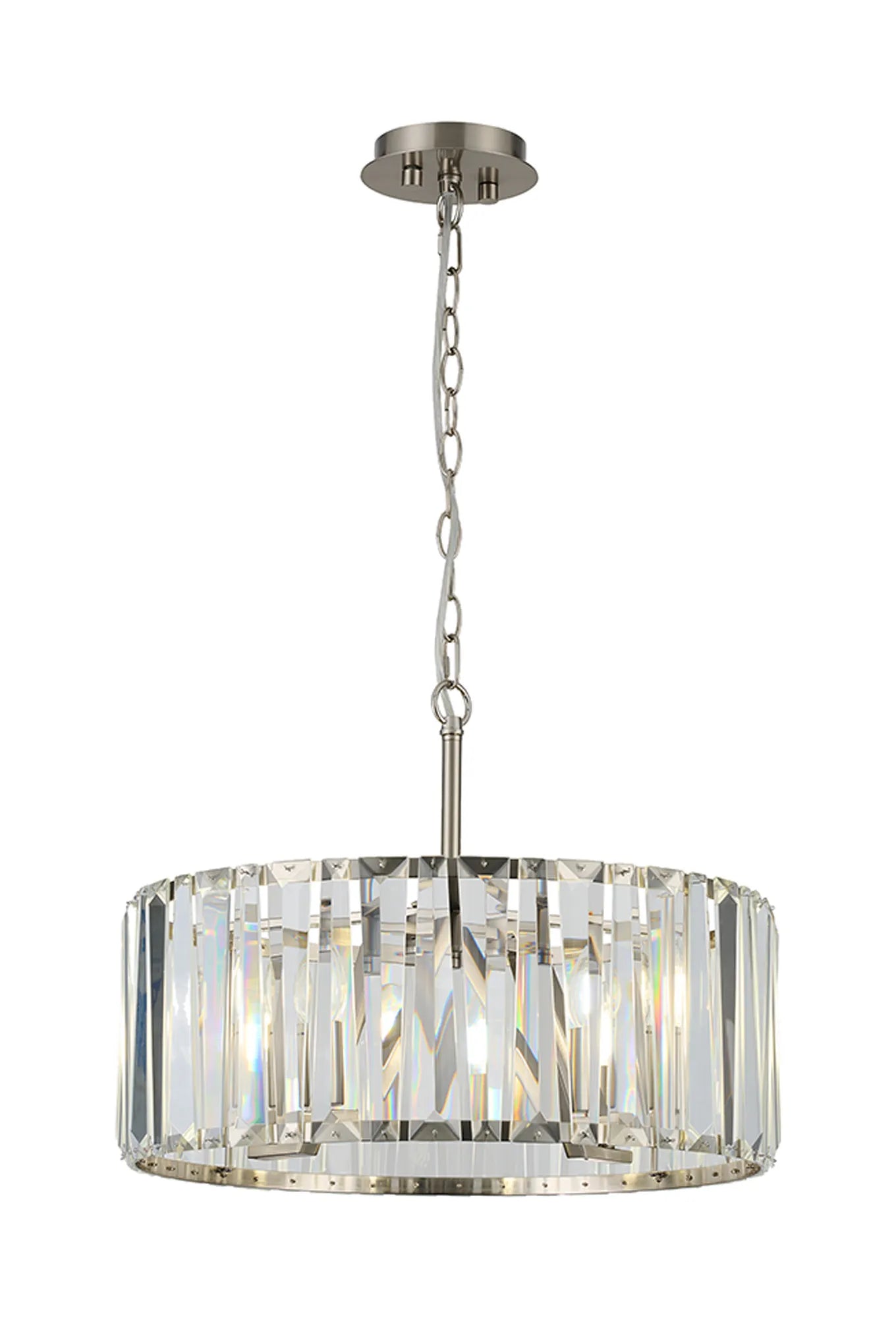 Tudor 4/6/8Lt Crystal Hoop Chandelier- Various Finishes