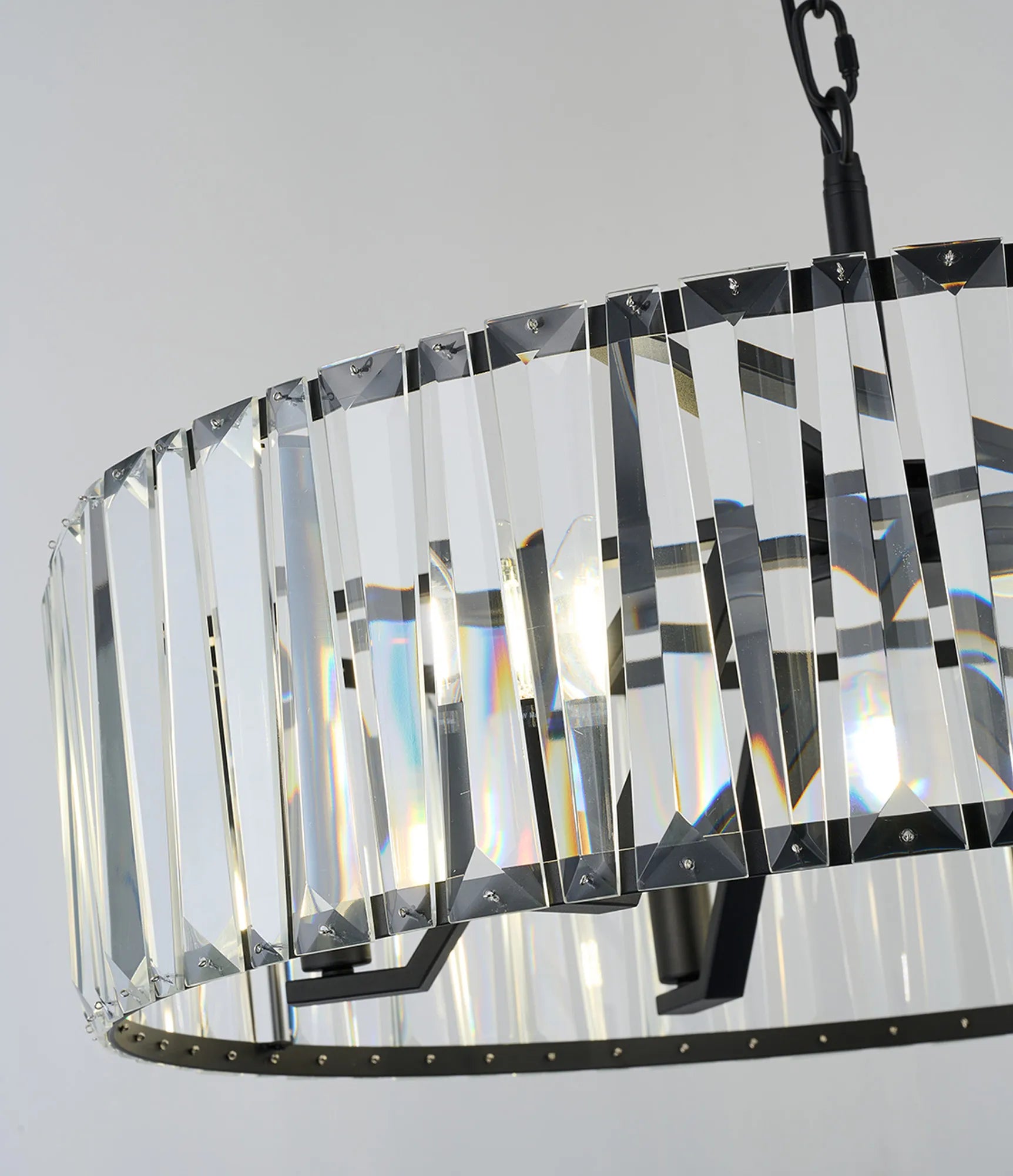 Tudor 4/6/8Lt Crystal Hoop Chandelier- Various Finishes