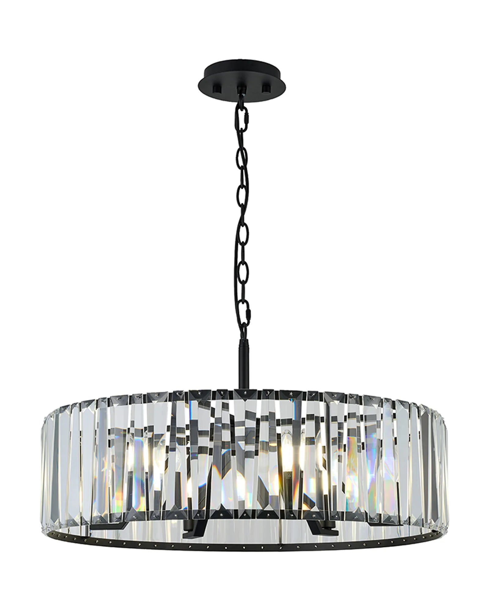 Tudor 4/6/8Lt Crystal Hoop Chandelier- Various Finishes