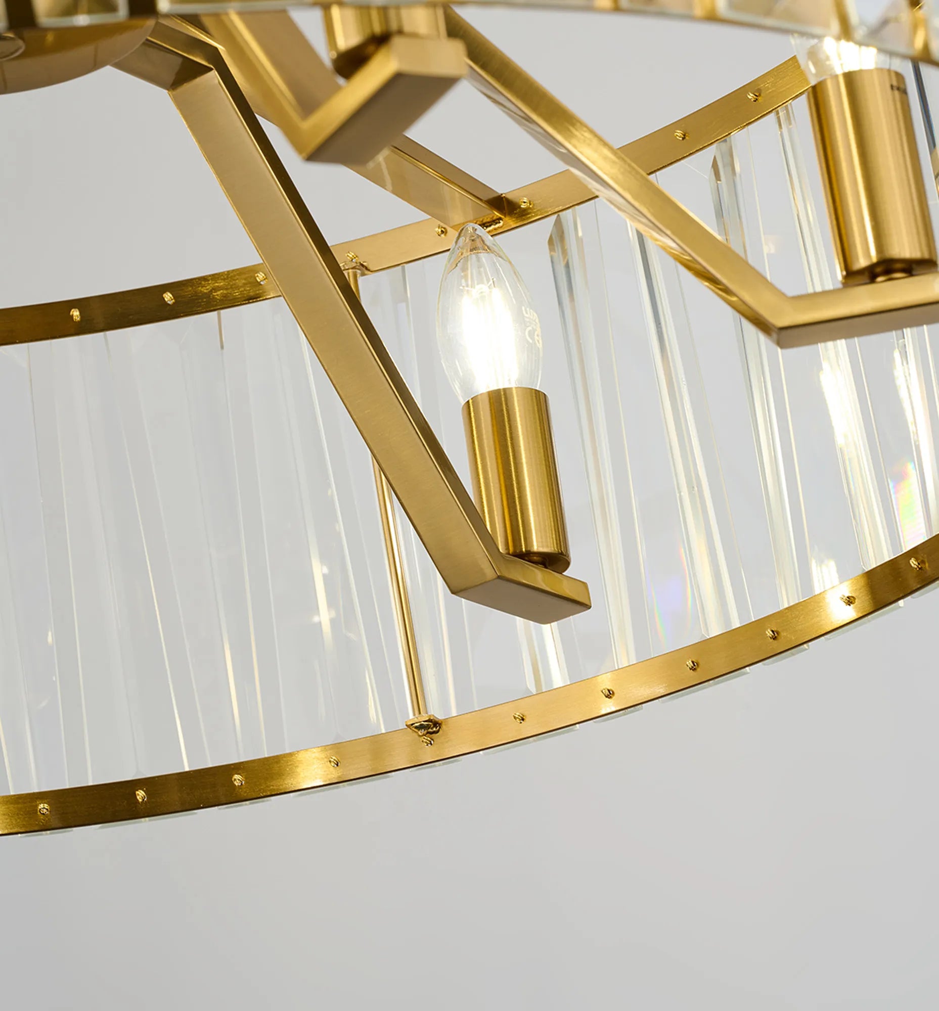 Tudor 4/6/8Lt Crystal Hoop Chandelier- Various Finishes