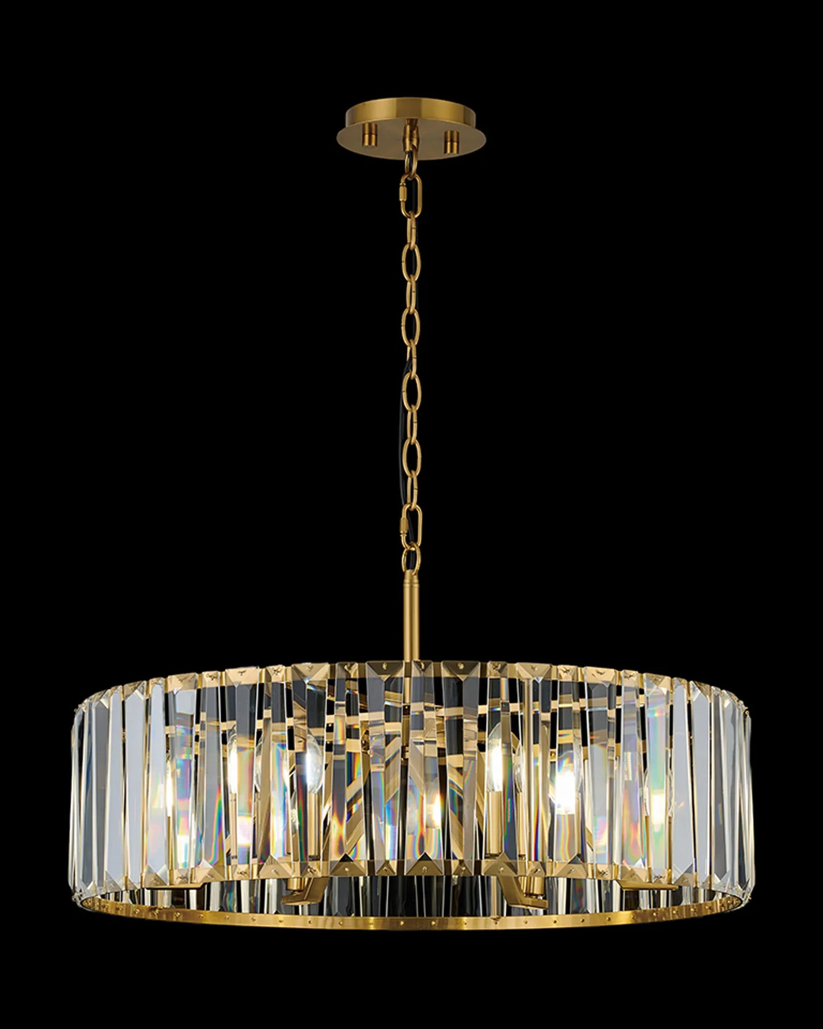 Tudor 4/6/8Lt Crystal Hoop Chandelier- Various Finishes