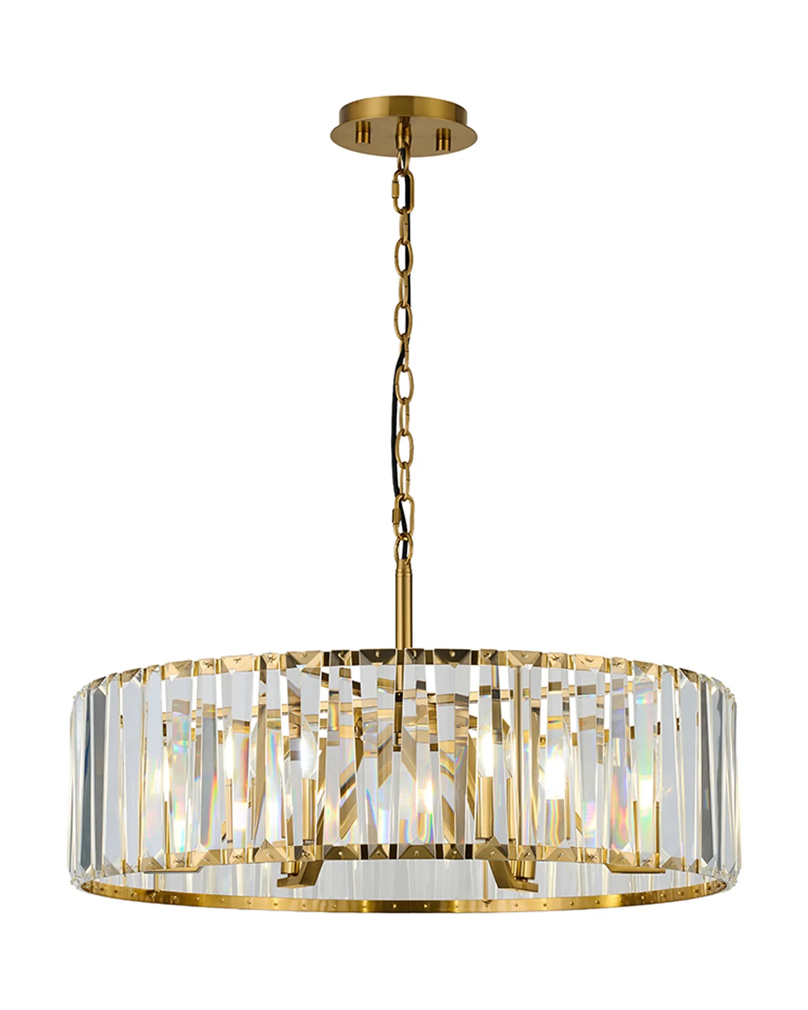 Tudor 4/6/8Lt Crystal Hoop Chandelier- Various Finishes