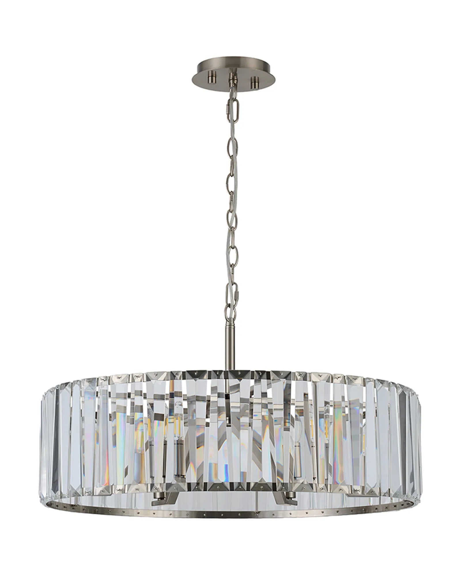 Tudor 4/6/8Lt Crystal Hoop Chandelier- Various Finishes