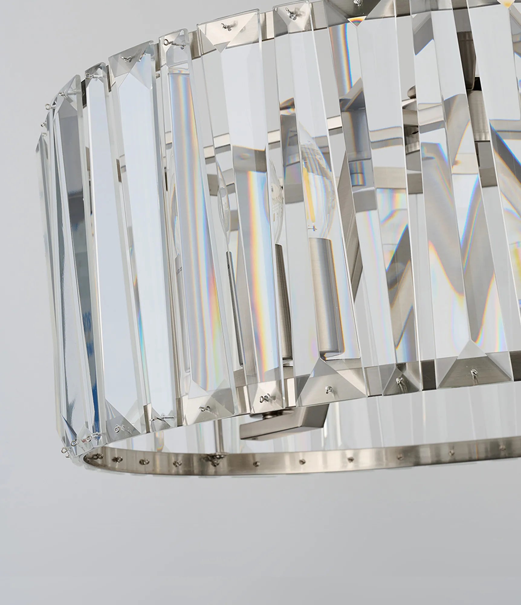 Tudor 4/6/8Lt Crystal Hoop Chandelier- Various Finishes