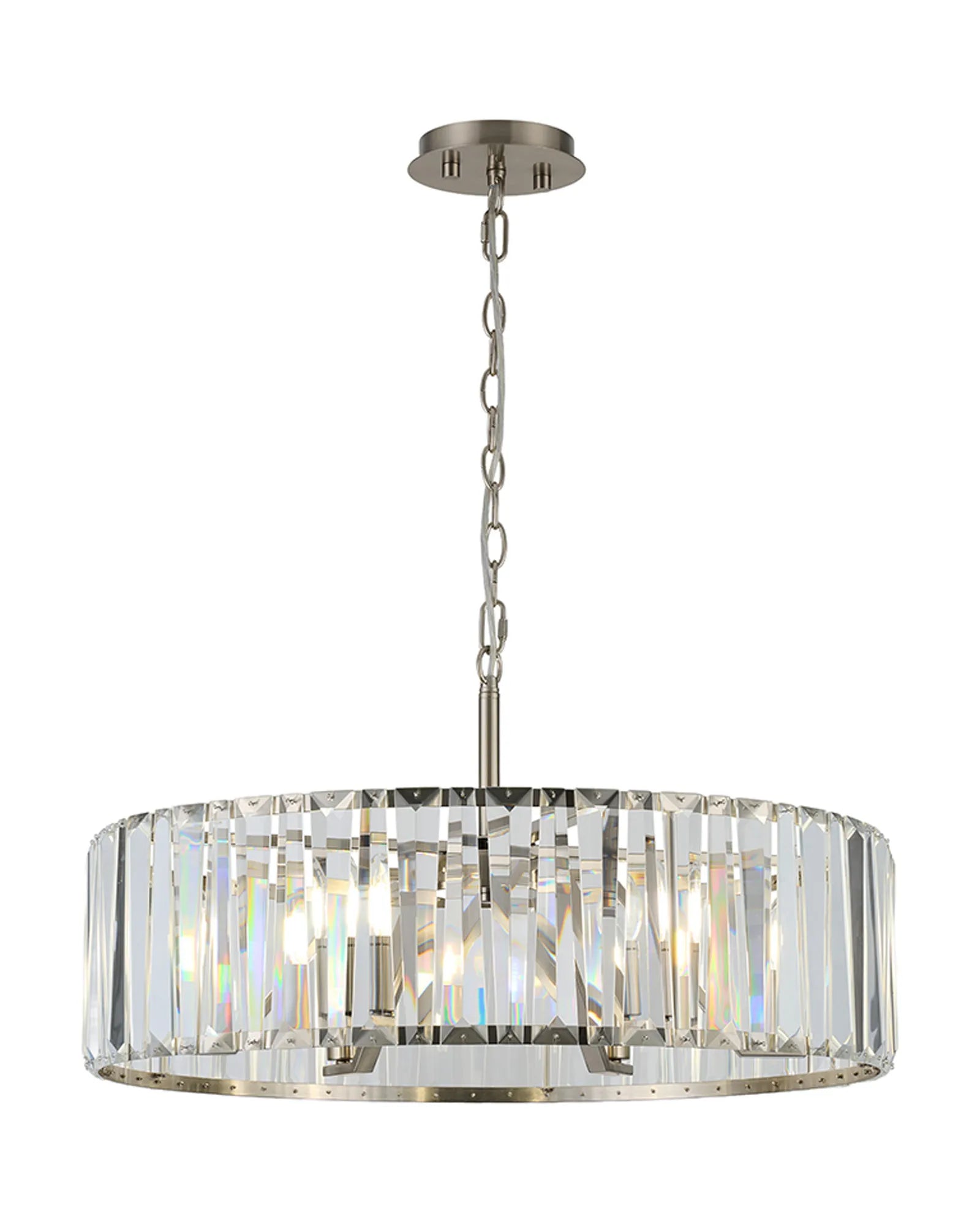 Tudor 4/6/8Lt Crystal Hoop Chandelier- Various Finishes