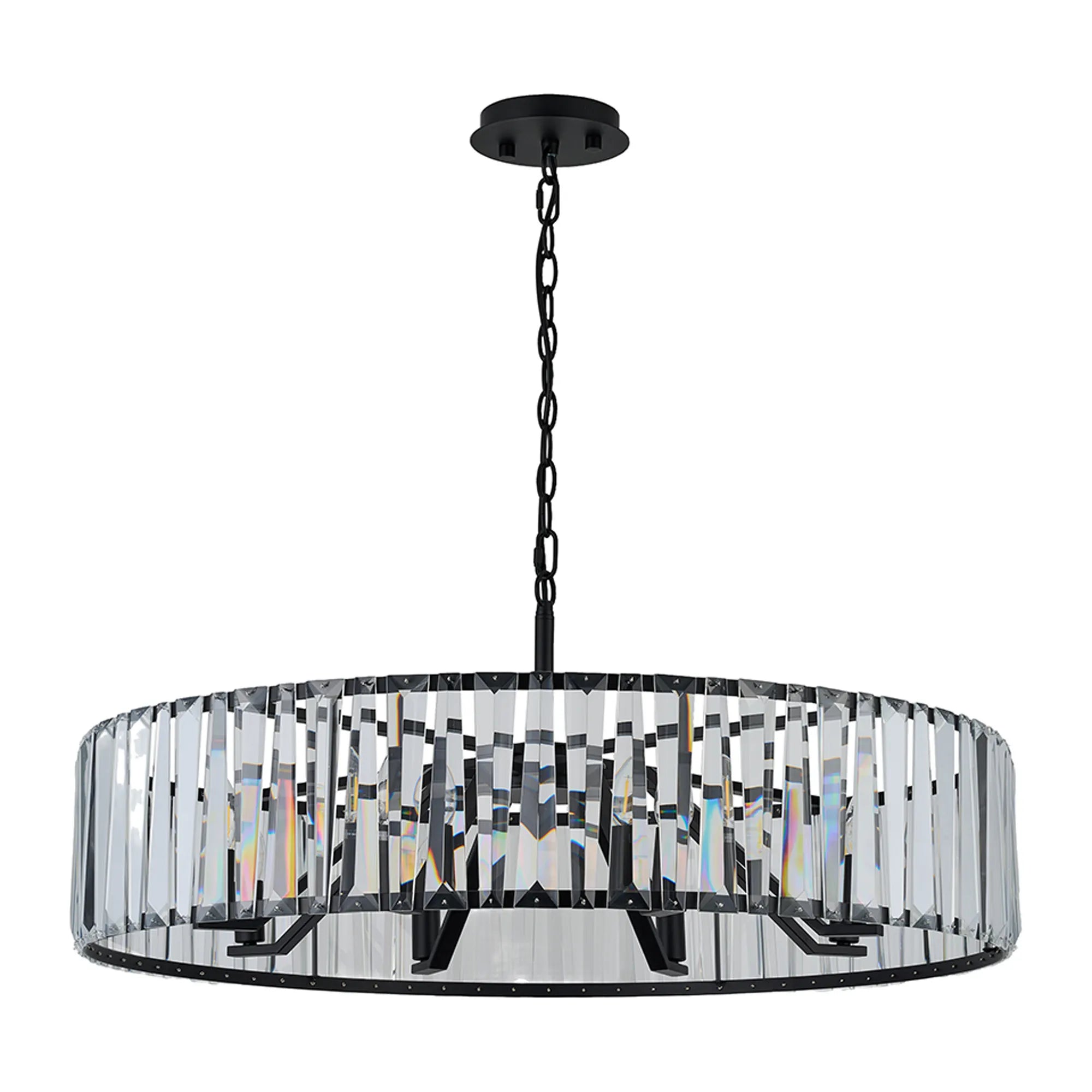 Tudor 4/6/8Lt Crystal Hoop Chandelier- Various Finishes
