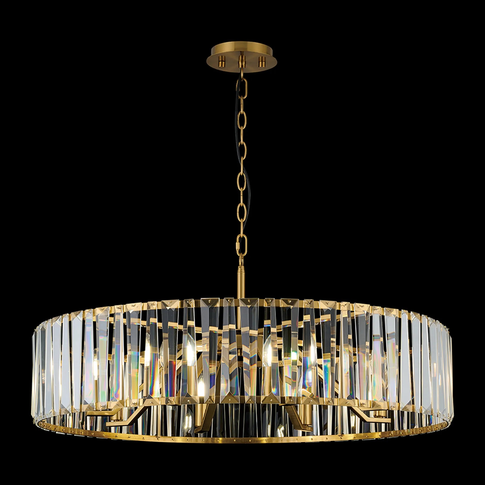 Tudor 4/6/8Lt Crystal Hoop Chandelier- Various Finishes